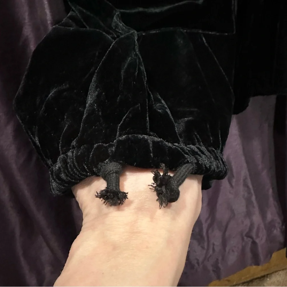 New A Rare Bird black velvet pants with pearls O/S - Picture 3 of 7